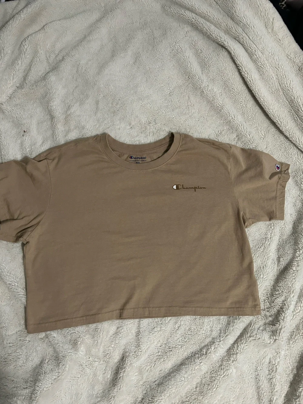 Champion Short Sleeve Crewneck T-Shirt in Tan